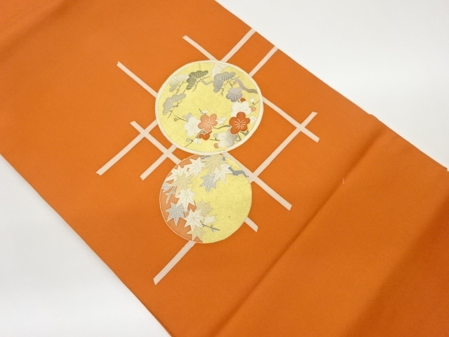 JAPANESE NAGOYA OBI / SHIOZE / KINSAI / MAPLE LEAVES / ARTIST WORK